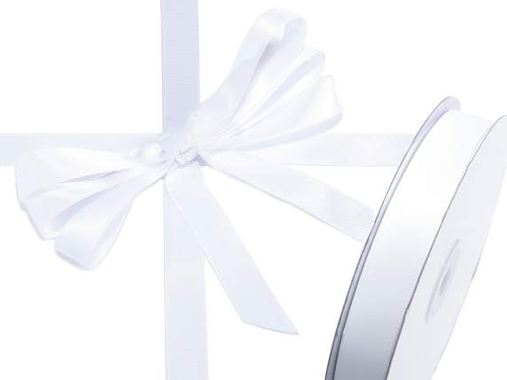 Nastro doppio raso 15mm bianco neve