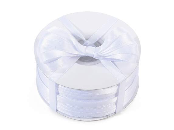 Nastro doppio raso 6mm  bianco neve