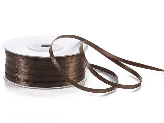 Nastro doppio raso 3mm marrone cioccolato