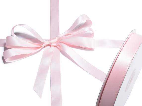 Nastro doppio raso 15mm rosa confetto