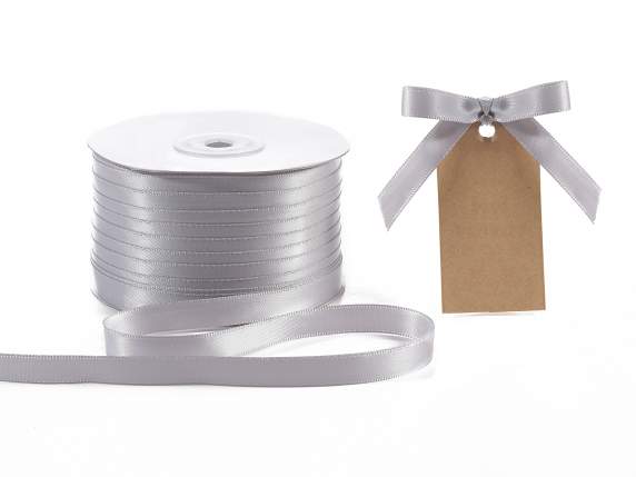 Nastro doppio raso 10mm grigio argento