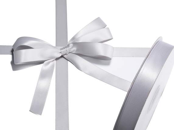 Nastro doppio raso 15mm grigio argento