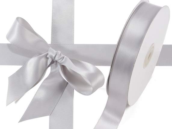 Nastro doppio raso 25mm grigio argento