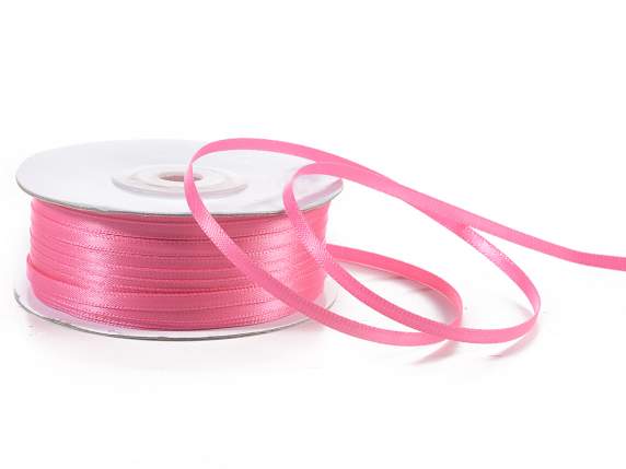 Nastro doppio raso 3mm rosa shocking
