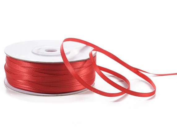 Nastro doppio raso 3mm rosso fragola