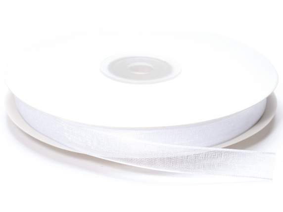 Nastro organza bianco neve 10mm x 50mt