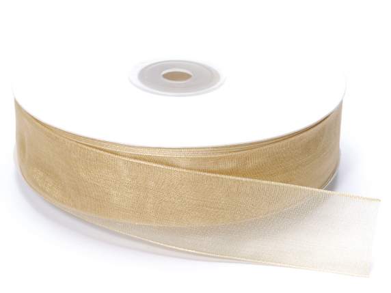 Nastro organza champagne 25mm x 50mt