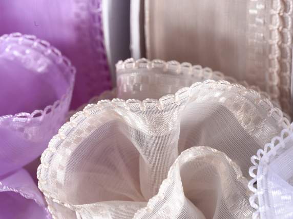 Nastro organza con tirante ecrù