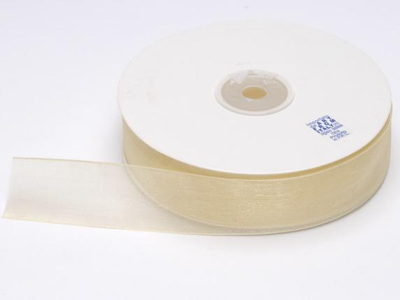 Nastro organza ecrù 25mm x 50mt