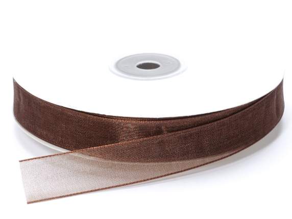 Nastro organza 15mm marrone cioccolato