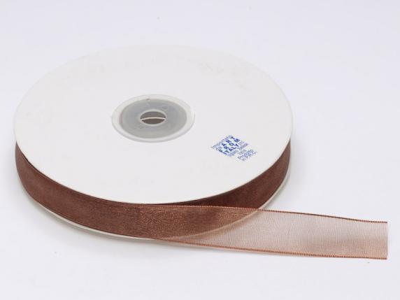 Nastro organza 15mm marrone cioccolato
