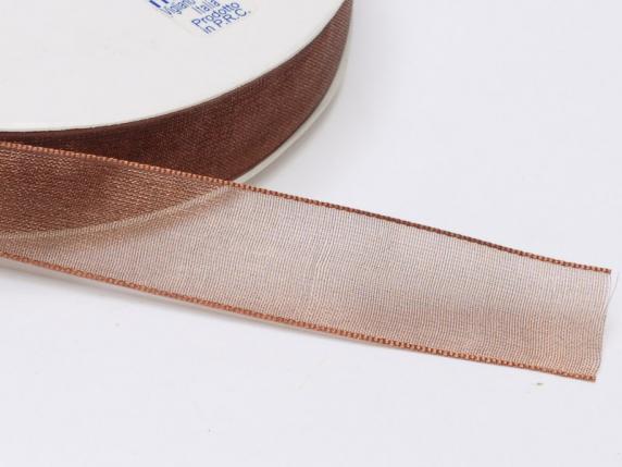 Nastro organza 15mm marrone cioccolato