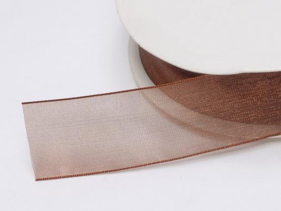Nastro organza 25mm marrone cioccolato