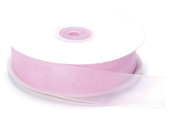 Nastro organza rosa confetto 25mm x 50mt