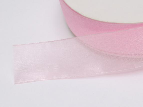 Nastro organza rosa confetto 25mm x 50mt