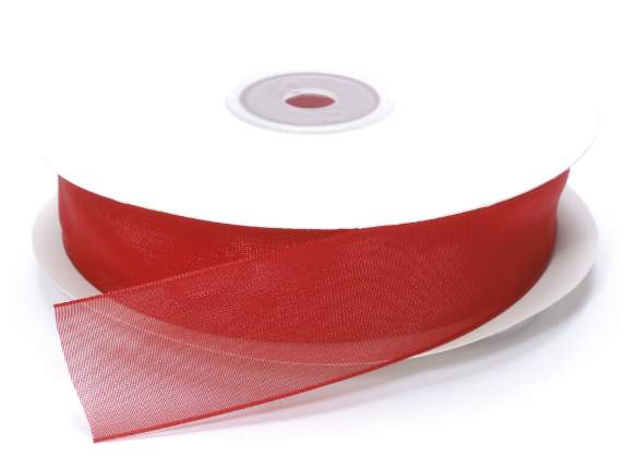 Nastro organza 25mm rosso fragola