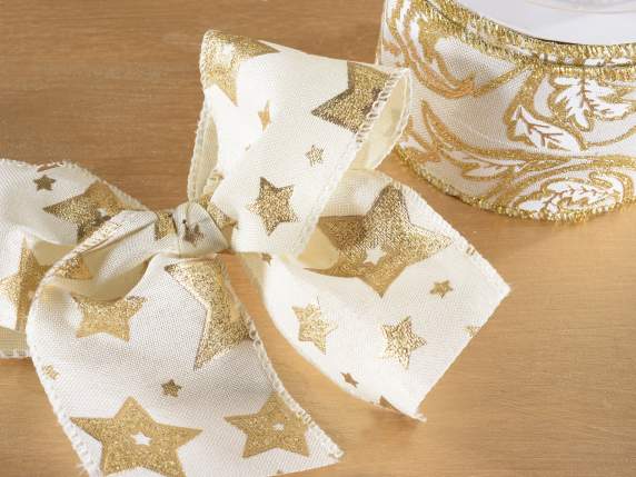 Nastro in poliestere modellabile con glitter dorati