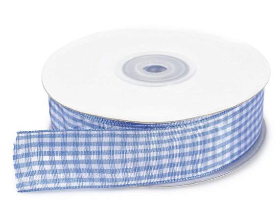 Nastro a quadretti 25mm blu avio