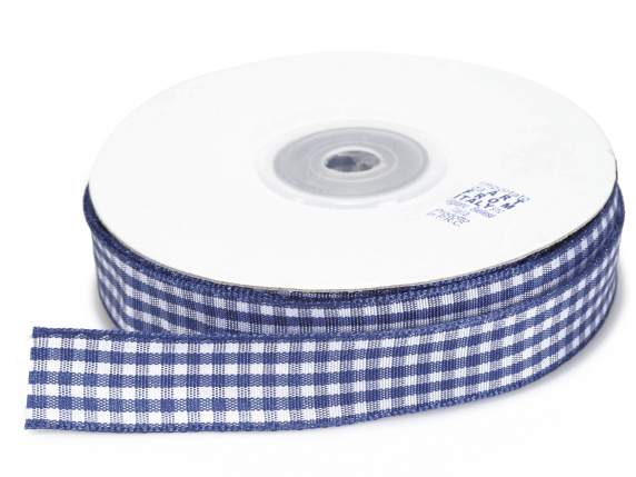 Nastro  a quadretti blu notte 15mm x 25mt