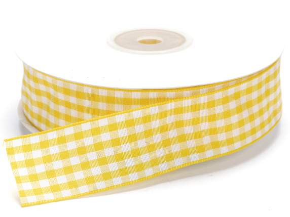 Nastro a quadretti 25mm giallo girasole