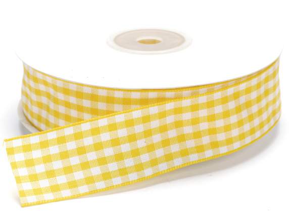 Nastro  a quadretti giallo girasole 25mm x 25mt