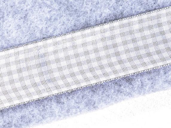 Nastro a quadretti 25mm grigio perla