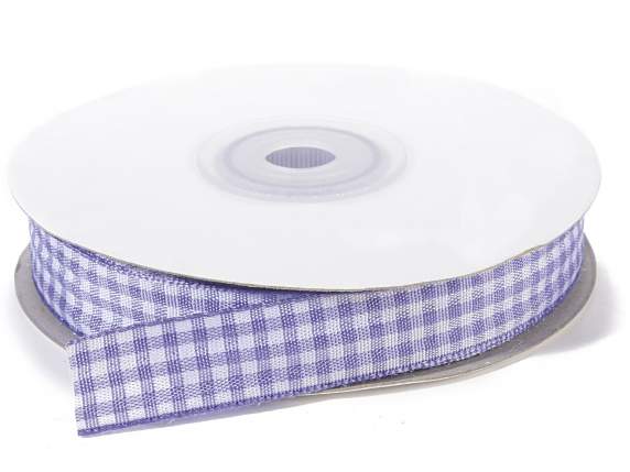 Nastro a quadretti 15mm lilla glicine