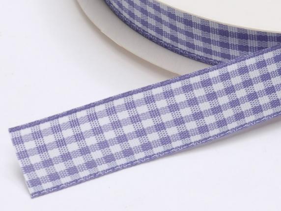 Nastro a quadretti 15mm lilla glicine