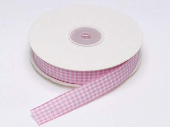 Nastro a quadretti 15mm rosa