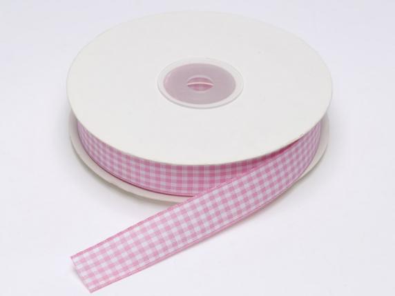 Nastro a quadretti rosa 15mm x 25mt