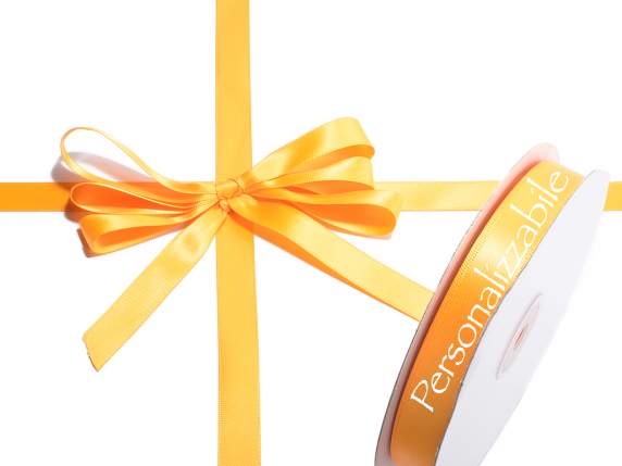 Nastro doppio raso 15mm arancia personalizzato