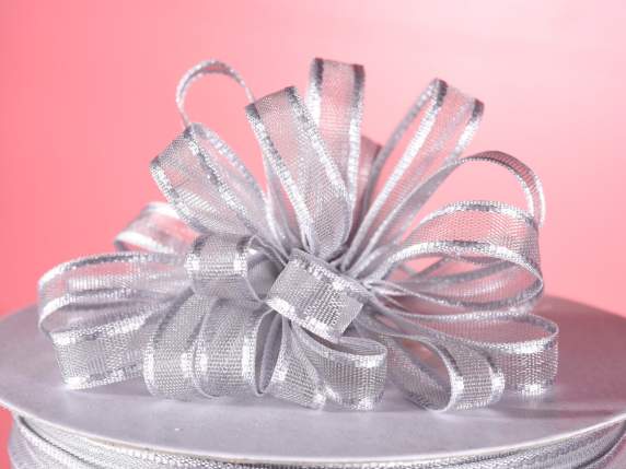 Nastro velo 6mm con tirante grigio argento