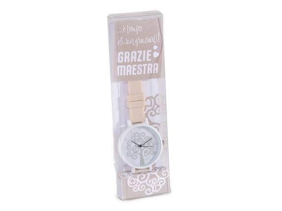 Orologio al quarzo Grazie maestra c-cinturino silicone