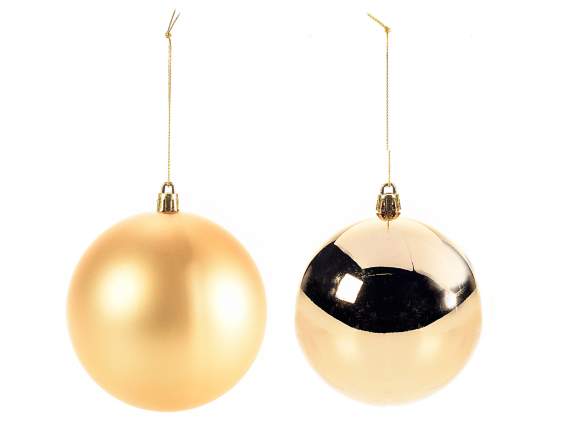 Pallina in plastica oro opaco e lucido in conf.natalizia