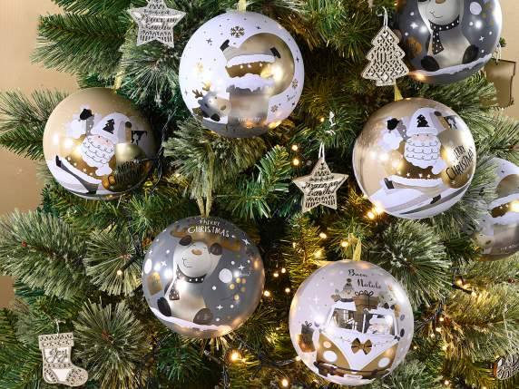 Pallina di Natale in metallo apribile da appendere
