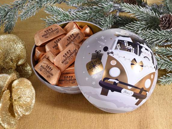 Pallina di Natale in metallo apribile da appendere