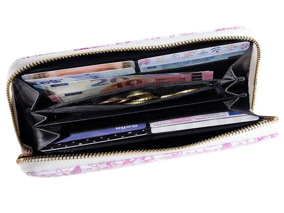 Set pochette e portafoglio donna in similpelle c-zip Amour