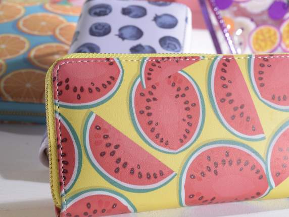Portafoglio donna similpelle design  Bi Fruit c-cerniera