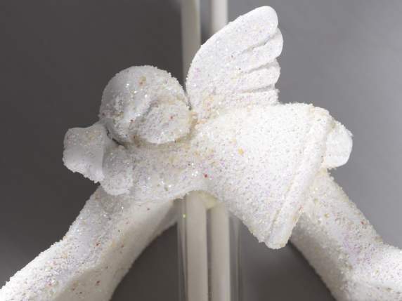 Profumatore in resina bianca con angelo e stick in legno