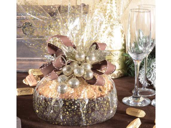 Rametto a grappolo duva glitterato champagne