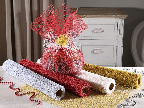 Rotolo di rete decorativa con glitter