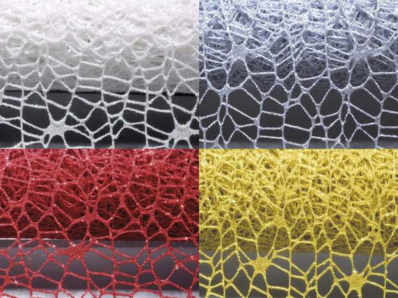 Rotolo di rete decorativa 50 cm con glitter