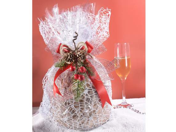 Rotolo di rete decorativa 50 cm con glitter