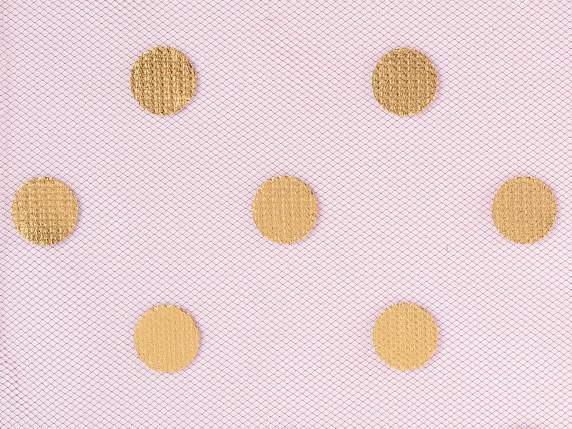 Rotolo in tulle decorativo con pois oro metallizzato