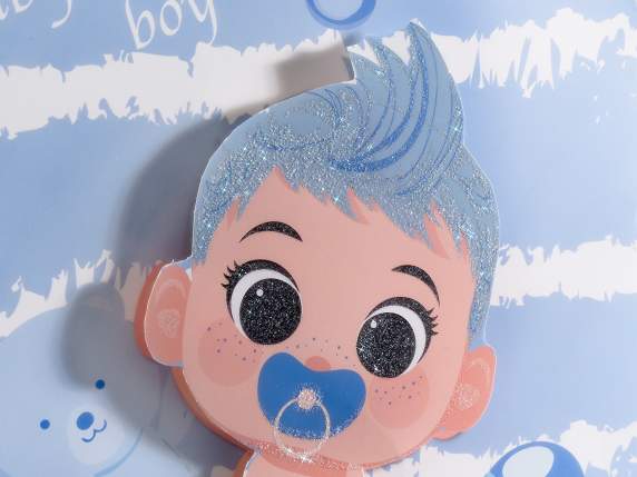 Sacchetto-busta piccola in carta decorazione 3D New Born