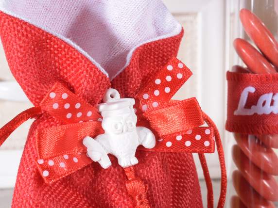 Sacchetto Laurea in stoffa con fiocchi, nappina e gessetto
