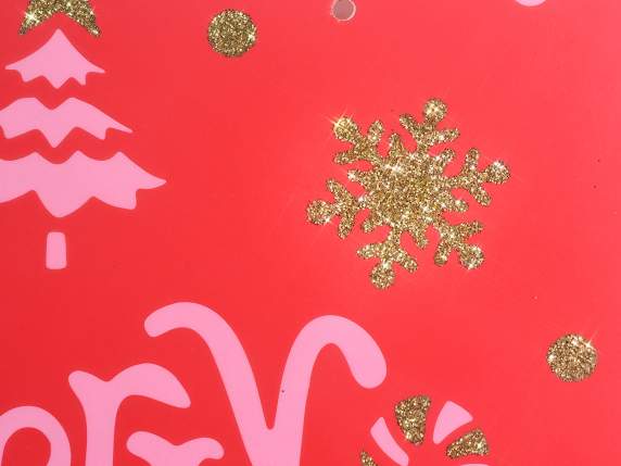 Sacchetto in carta colorata c-decori natalizi e glitter