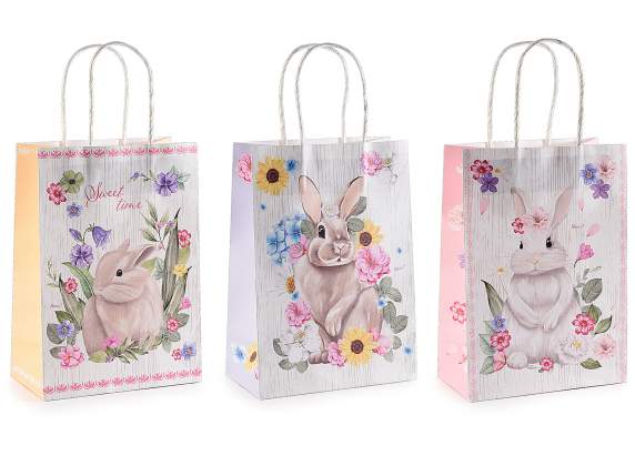 Sacchetto-busta piccolo in carta con stampa Bunny