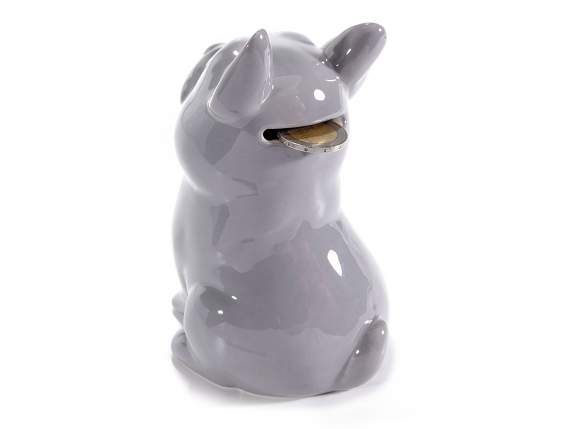 Salvadanaio cane e gatto in ceramica colorata