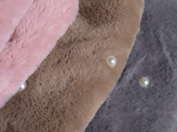 Scaldacollo in morbida eco-fur con perline